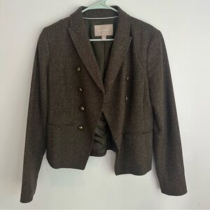 Banana Republic Women’s Military Style Blazer Size 6 - Brown / Olive / Tweed